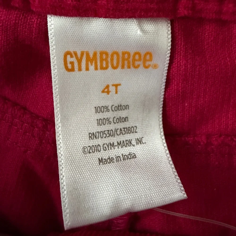NEW Gymboree Girls Pink Corduroy Cotton Pants 4T Button Details - NWT